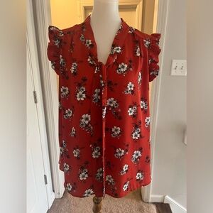 Red Orange Sleeveless  2X